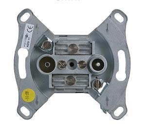 POLYTRON Breitband-Antennensteckdose mit integriertem Stich-Abzweiger 11dB